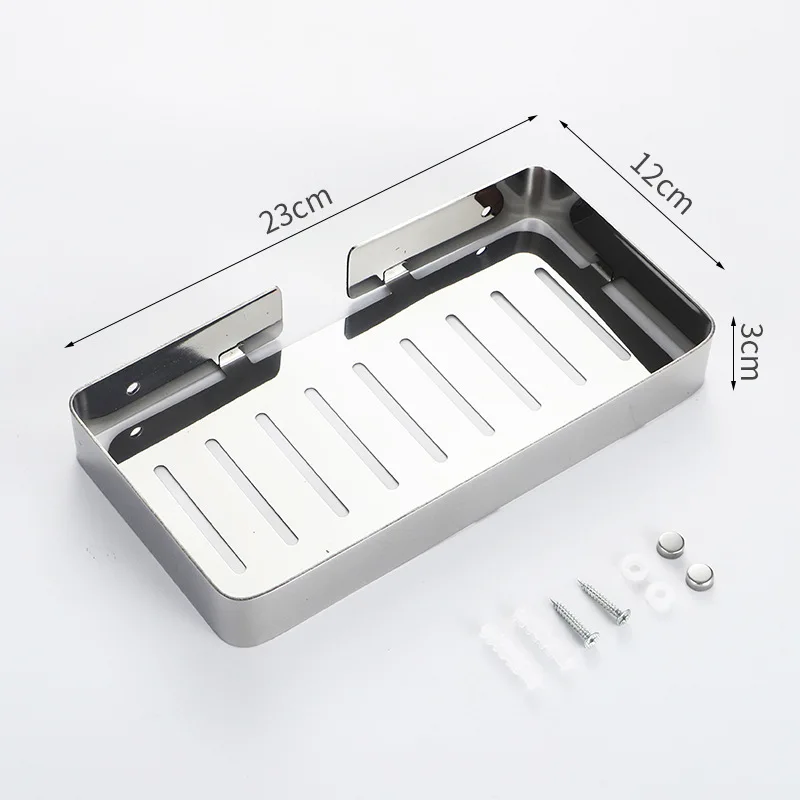 High Quality Stainless Steel 304 Shower Shelf Black Wall Mount Bathroom Wall Shelves Storage Organizer Shelf