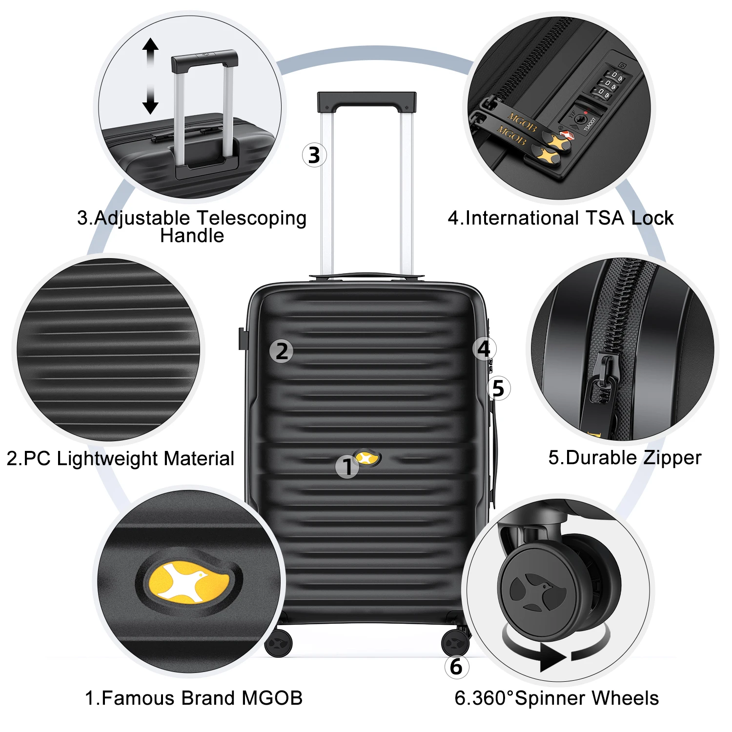 MGOB New suitcase high quality luggage trolley compatible products 28 inch trolley manufacturer luggage