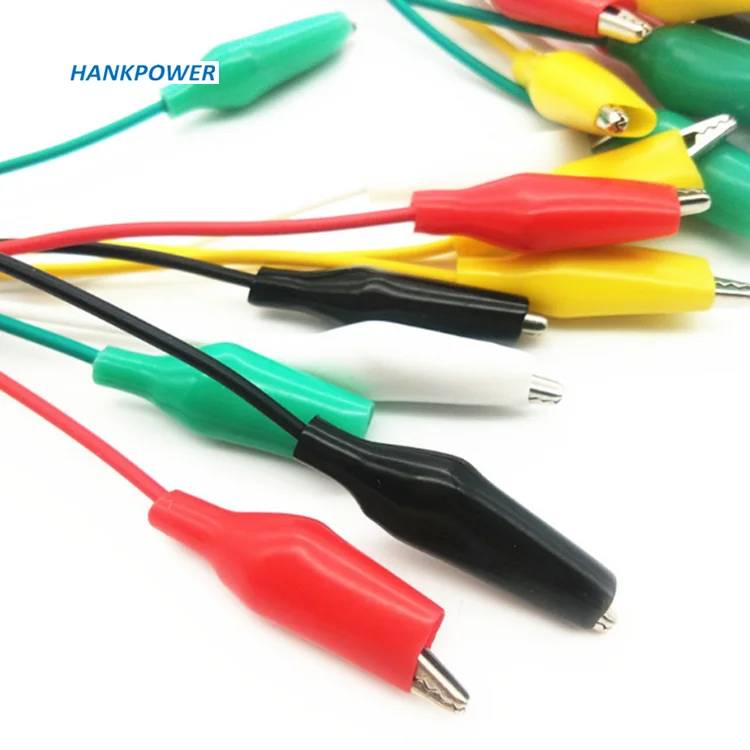 50cm 5 Color 28MM Battery Alligator Clips Double Ended Crocodile Clip Cable Testing Wire