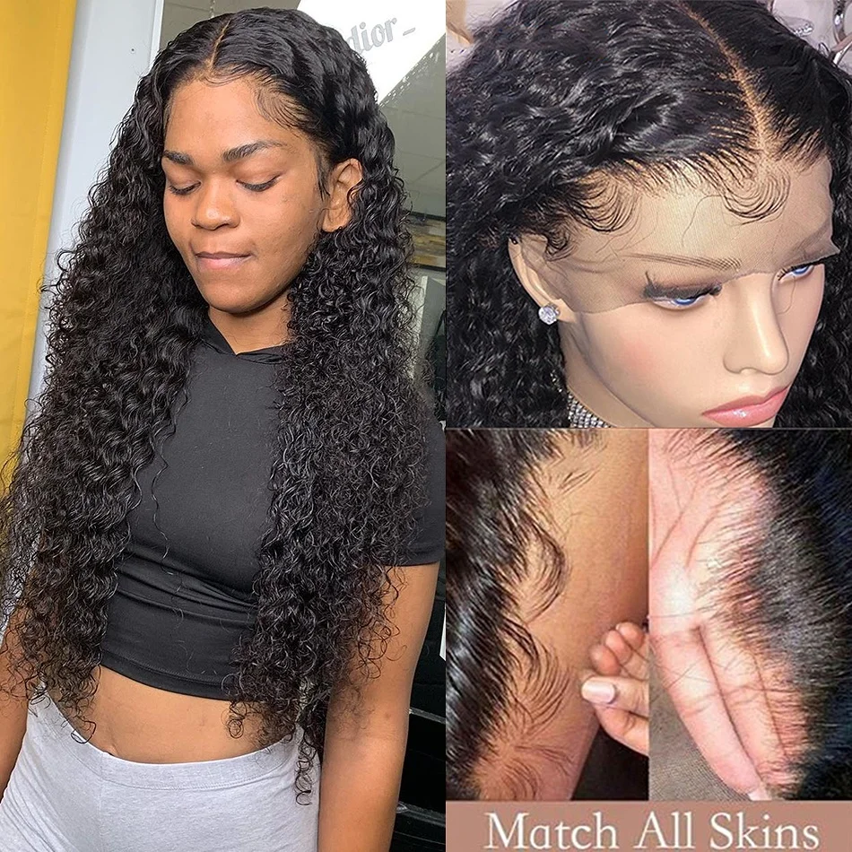 Addictive 28 30 Inch 13x4 Lace Front human hair Wig With Baby Hair Brazilian Curly Wigs For Black Women Deep Wave Frontal