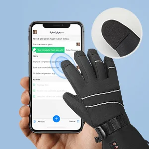Rechargeable Battery Heated Gloves Touch Screen Ski  Snow Glove for men and women