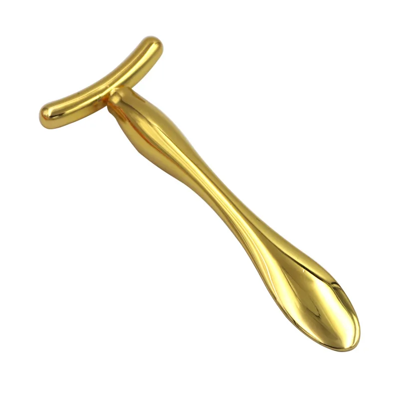 Металлическая Т-образная массажная палочка, крем для глаз, аппликатор из цинкового сплава, косметическая палочка, палочка для глаз с двойной головкой