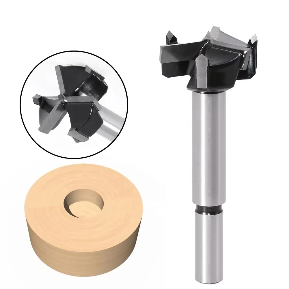 TGS 35mm 3 teeth Forstner tips Woodworking Hole Opener Hole Saw Hinge Boring Drill Bits Round Shank Carbidetipped Router Bits