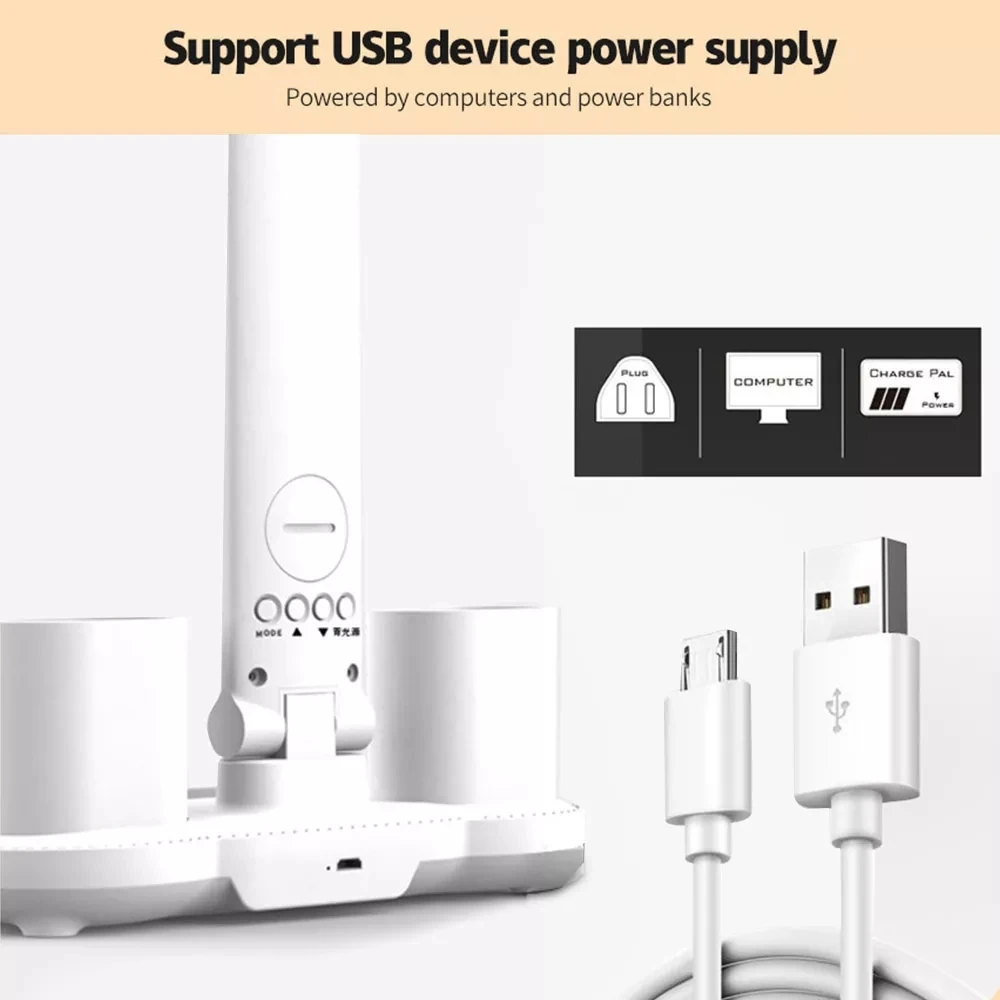 USB Светодиодная лампа для чтения кабинета многофункциональная Настольная с календарем и датой сенсорный ночник держателем ручки