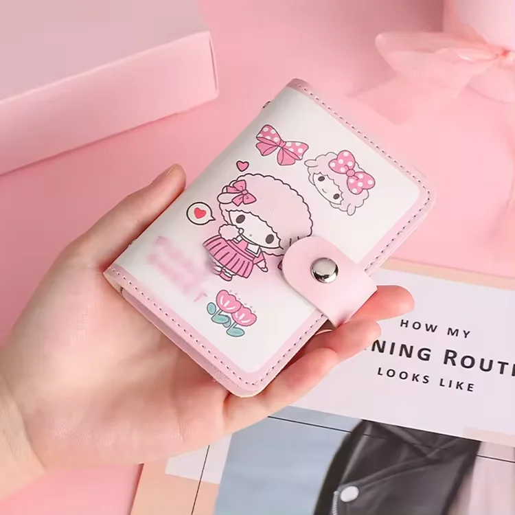 acrylic id card holder cute retractable mini leather credit card holder soft pu credit card organizer for women and girl