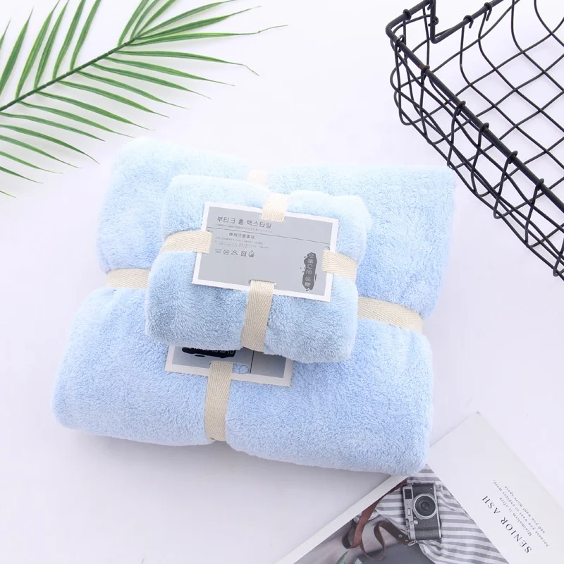 Wholesale Hotel Custom Logo Large Microfiber Coral Fleece Beach Shower Cloth Bath Towel Sets In Bulk