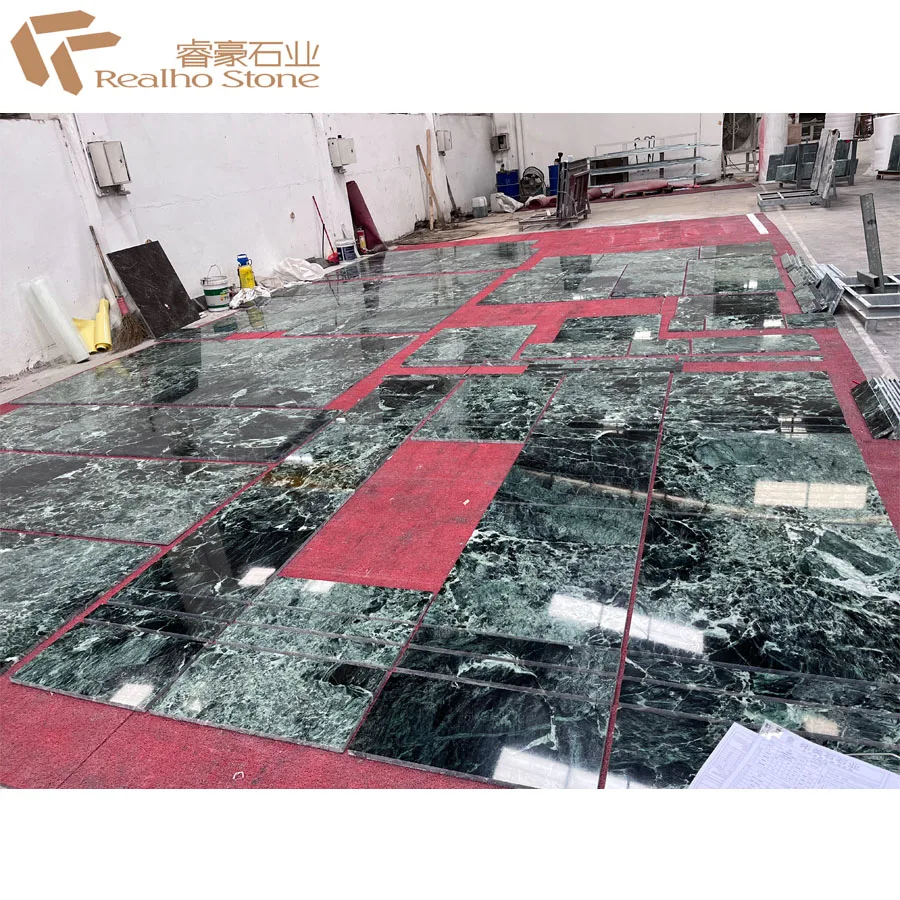 Italy Green Marble Flooring Tile Countertop Polished Verde Green Marble Luxury Home Decoration Natural Pradas Green Marble