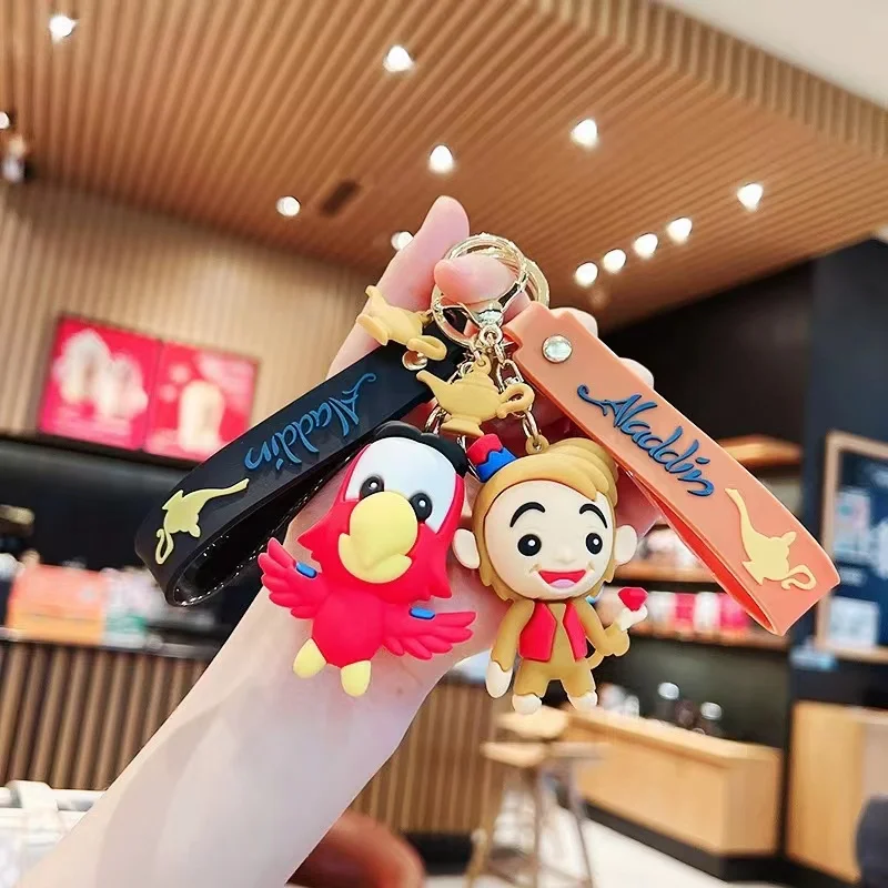 2023 New Cartoon Aladdin Magic Lamp Figure PVC Rubber Keychain Pendant Bag Keychain Accessories