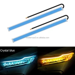 2x  Newest Start-Scan LED Car DRL Daytime Running Lights Auto Flowing Turn Signal Guide Thin Strip Lamp Styling Accessories