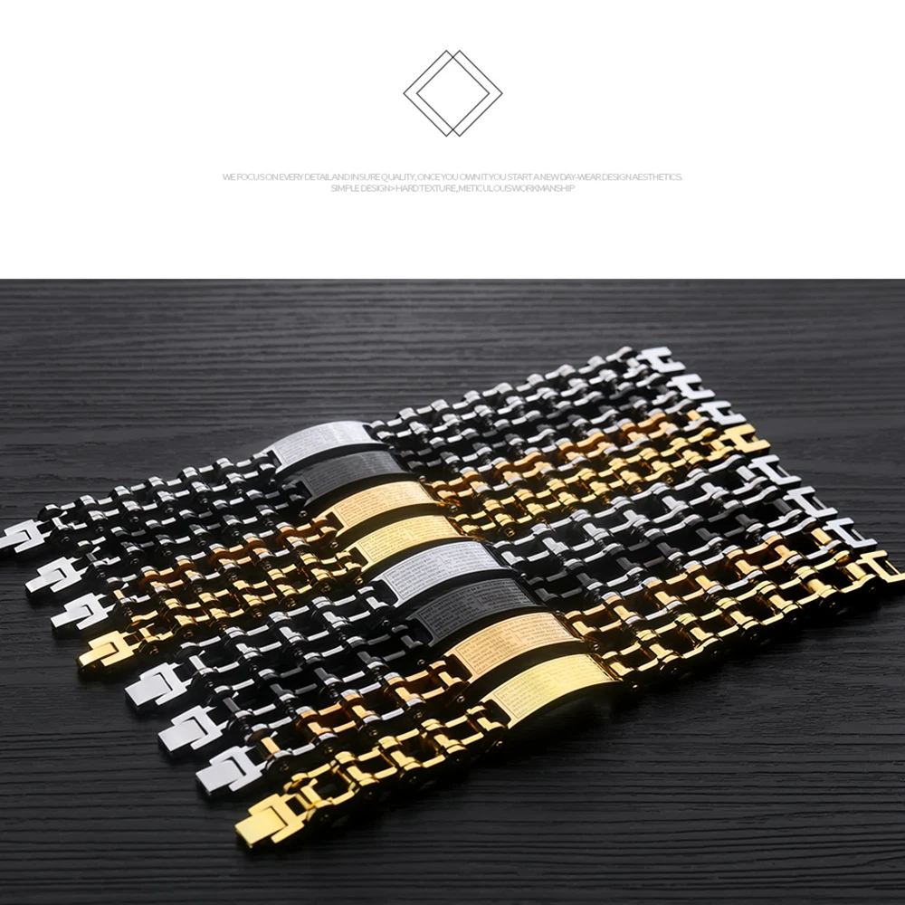 Amen Padre Jesus Religious Classic Mexico Bike Stainless Steel Bracelet