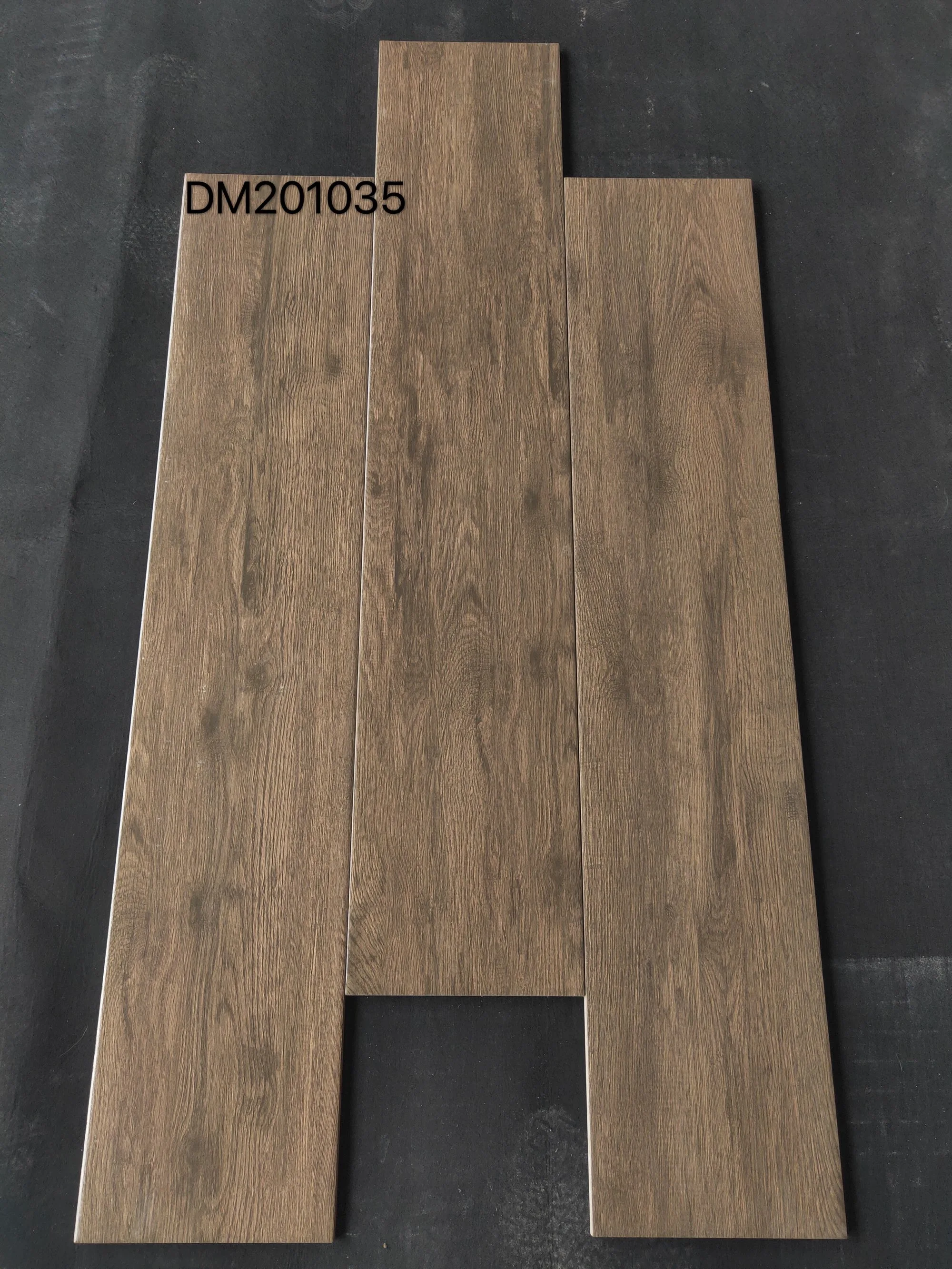 CBM Ceramic Wall Tiles 200x1000mm Rustic Modern Design Brown Teak Faux Wooden Finish for Classic Apartment for Interior Use