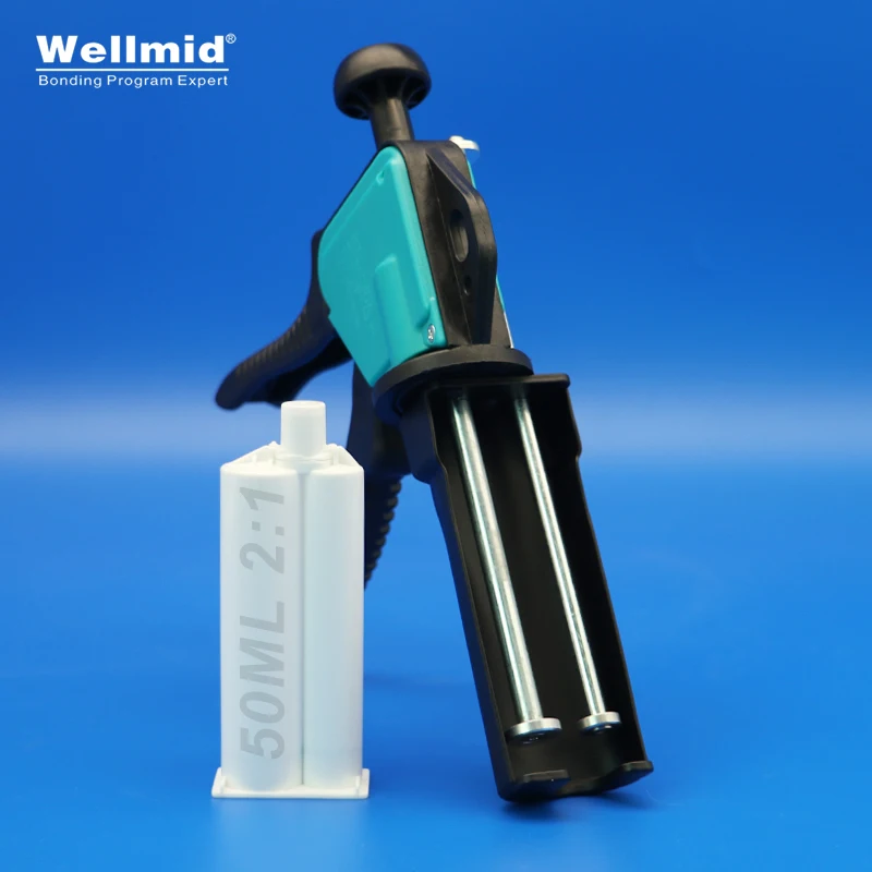 50ml 2:1 Epoxy Adhesive Dispensing Gun 2K Kit Portable Double tube Mixing Dispenser loctite ARALDITE Cartridge AB Metal Glue Gun