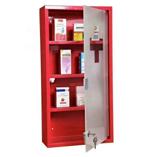 
Hospital Equipment Medical Metal First Aid Shelf Cabinet 