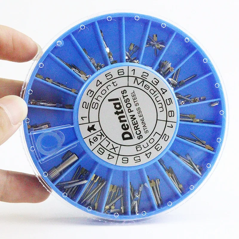Manual Full Box Dental Stainless Steel Screw Post for Teeth Root Canal Filling Metal Power Source