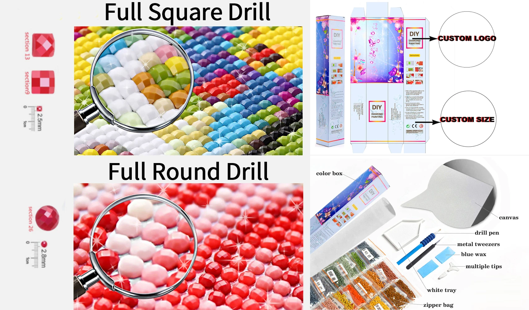 Wholesale Square Dots Full Drill Colorful 5D Crystal Animal Series Diamond Painting Decorations For Home