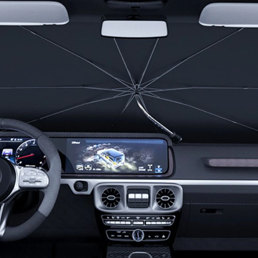 Multifunction Front Window Windshield Sun UV Protection Sunshade Umbrella Cover Protector With Emergency Hammer For Car SUV