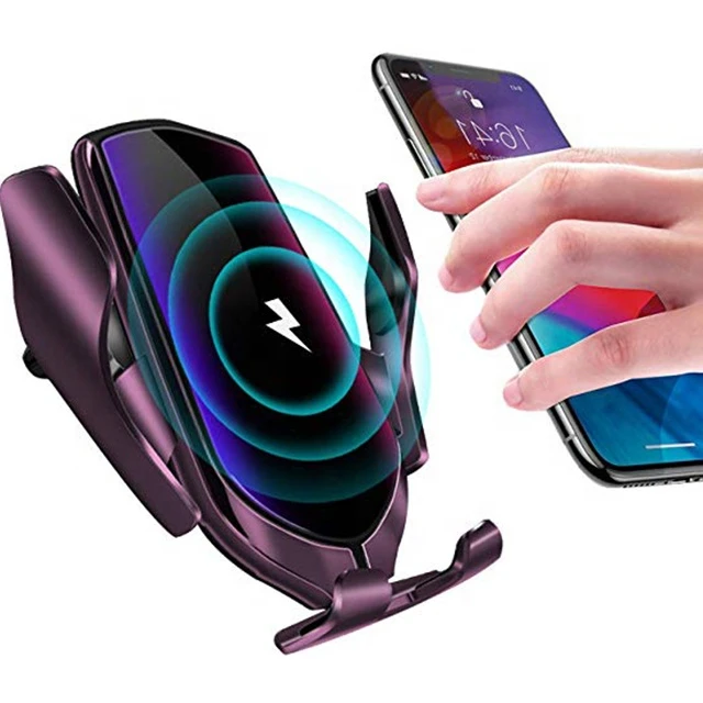 
R2 10W Qi Smart Automatic Sensor Mobile Mount Phone Holder Wireless Car Charger 