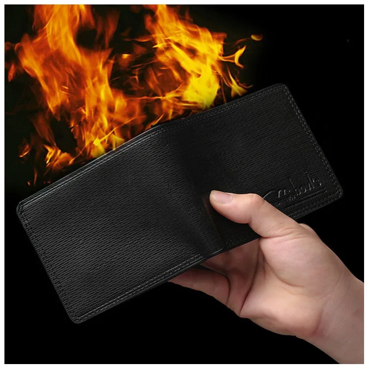 Wholesale Customized Pu Leather Slim Street Magic Show Wallet Men Magic Flame Fire Wallet