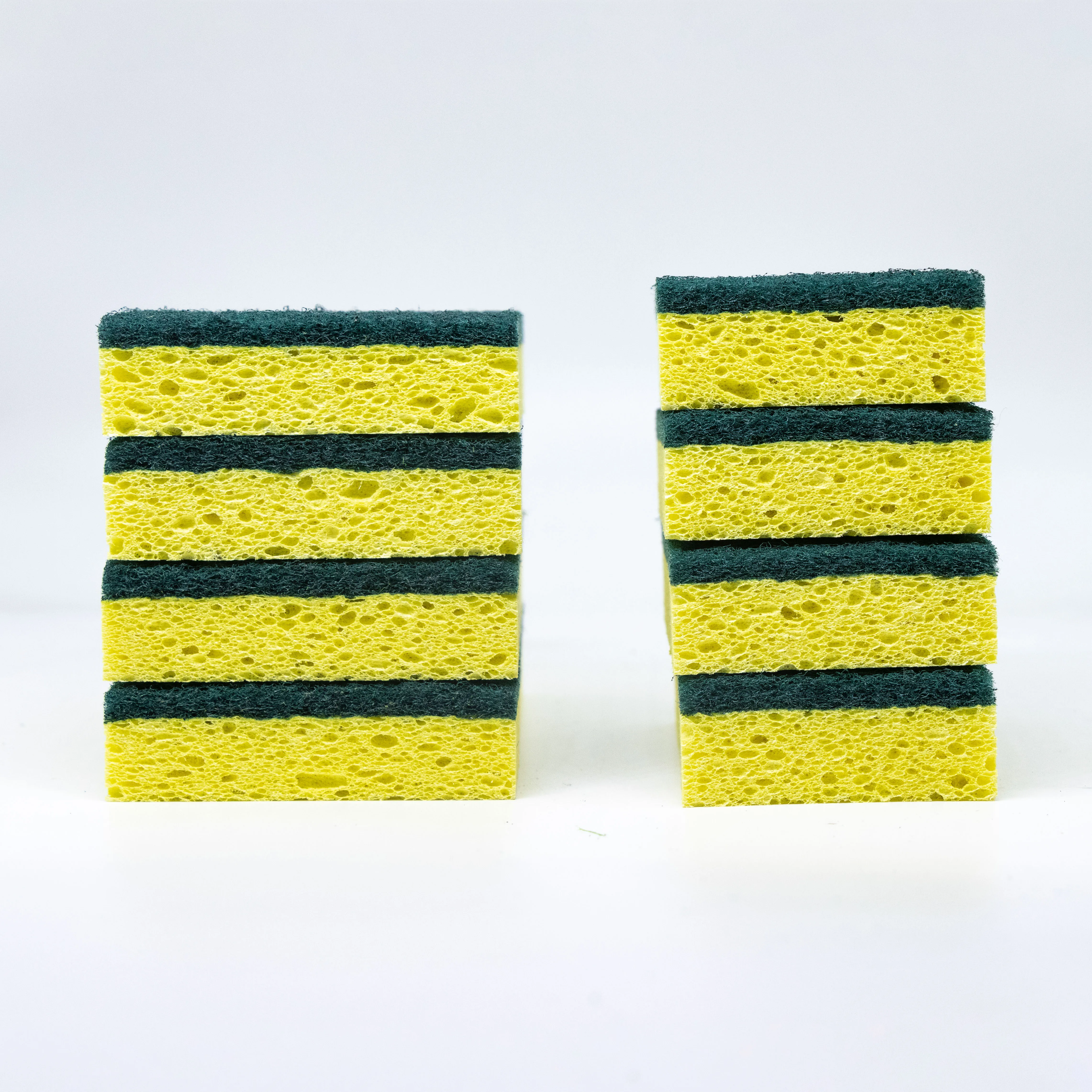 Heavy duty cellulose dish cleaning sponge with scouring pad kitchen cleaning cellulose sponge
