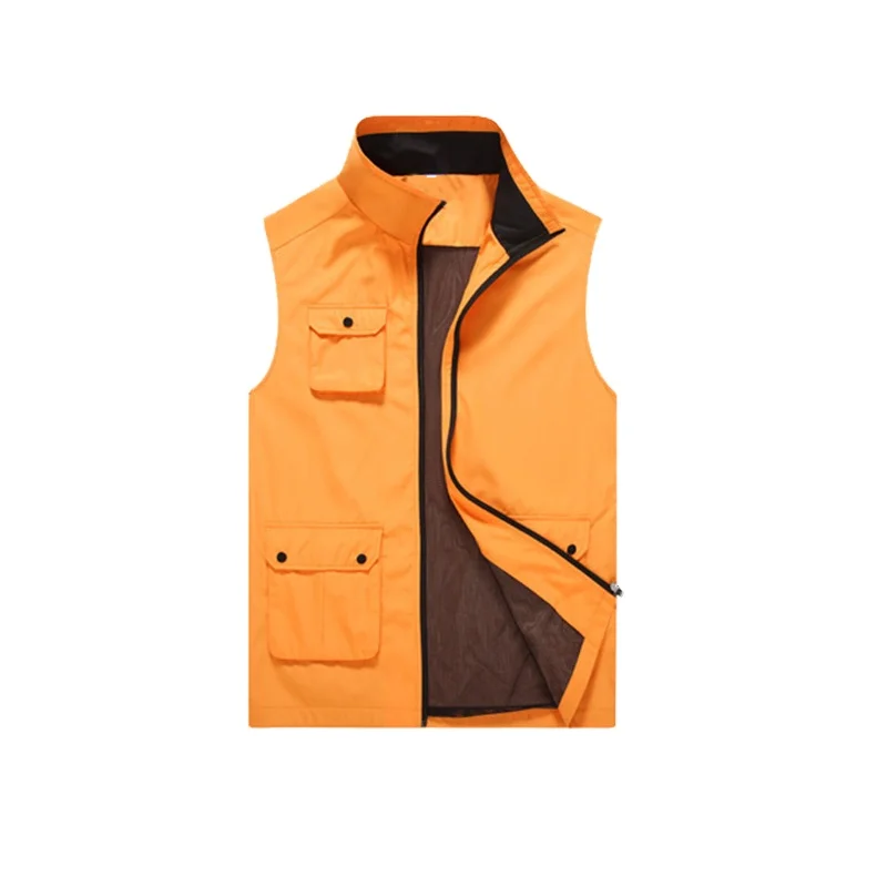 Multi Pockets Cargoes Fisherman Vest cartoon logo Waistcoat For fishing Hiking Journalist Photography Camping Safari Vest