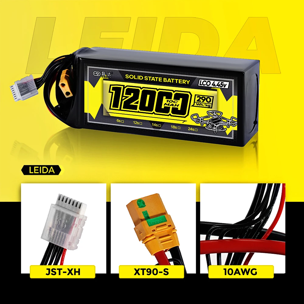 Factory Made 12000Mah 4.45V  Rechargeable Battery Agriculture Drone Solid State Battery Drone Lipo Battery