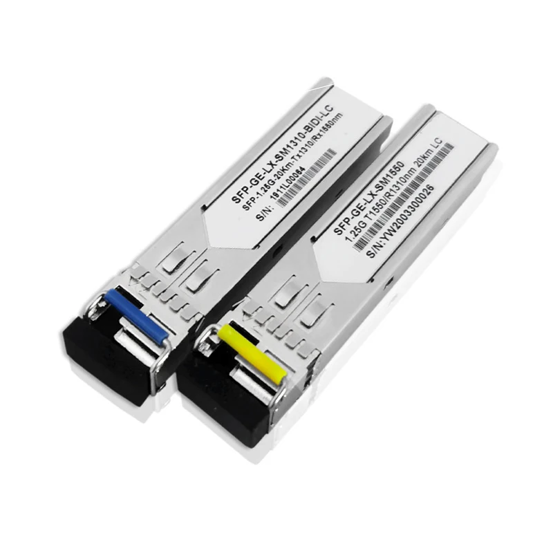 High Quality Wholesale Custom Cheap 1.25G 1310-1550 20KM LC BIDI SFP Duplex LC Optical Fiber Transceiver