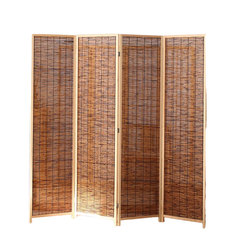Movable Wooden Folding Screen for Living Room Foyer or Hotel Floor to Ceiling Room Divider Partition