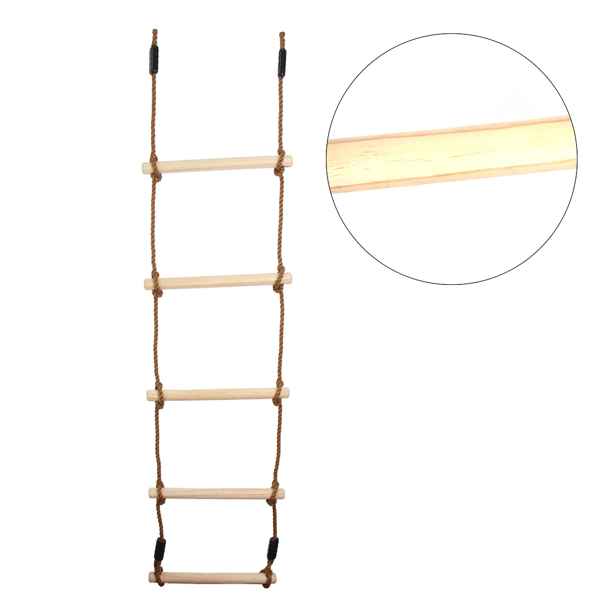 Plastic Climbing Rope Ladder Tree Swing Set Rainbow Wooden with Hanging Ninja Obstacle Course for Outdoor 1 Set Colorful
