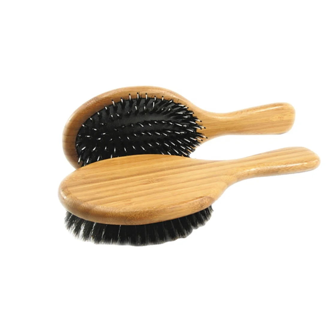 Boar Bristle Paddle Hairbrush for Long Thick Curly Wavy Dry or Damaged Hair, Reducing Hair Breakage and Frizzy No More Tangle