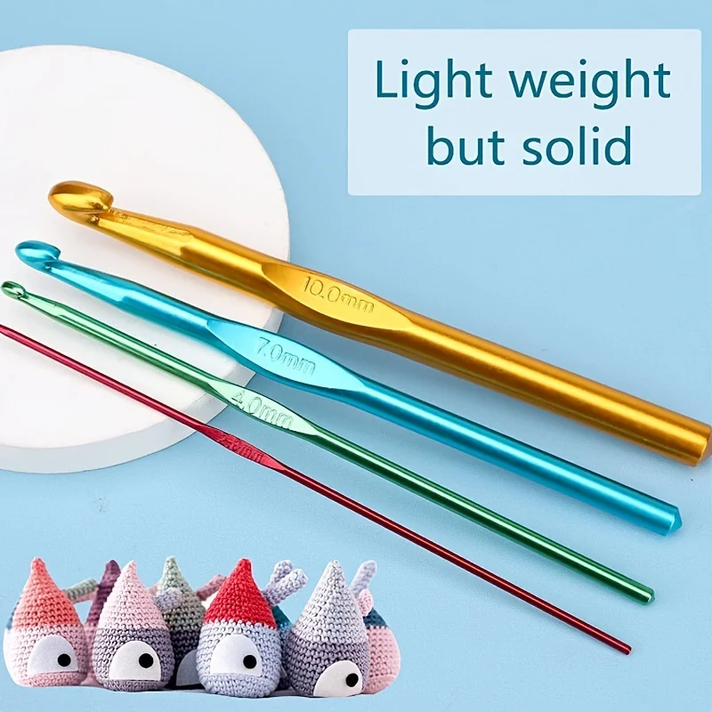 14pcs/set Color Alumina Single Head Crochet DIY Knitting Tool Crochet Set Crochet Sweater Needle