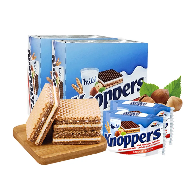 Wholesale high quality delicious milk hazelnut chocolate crispy wafer biscuits