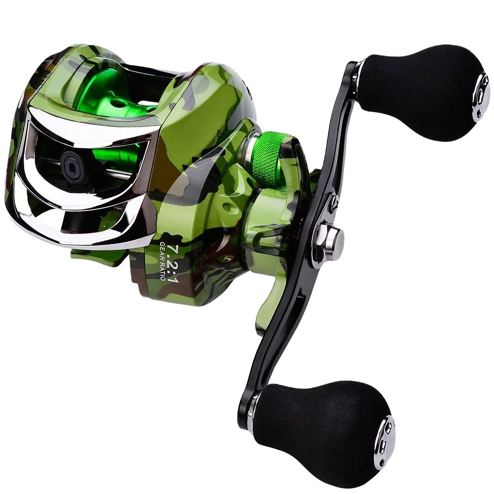 High quality 18+1 BB Waterproof Baitcasting Reel Camouflage Green 7.2:1 High Speed  Magnetic Brake BaitCasting Reel