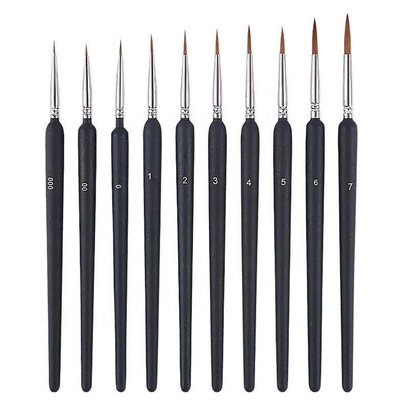 Hot Sale Weasel Hair Art Painting Brush,6/9pcs Liner Detailing Art Nail Brush Set