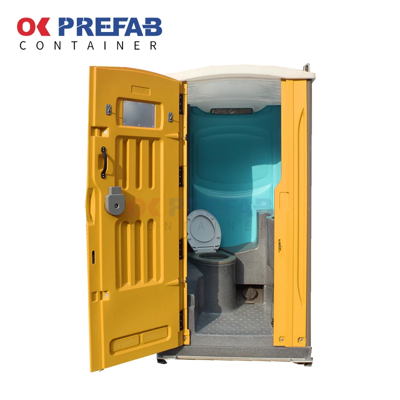 Дешевая цена 2024 роскошный общественный пластиковый открытый портативный сборный прицеп для душа туалет с ножным насосом
