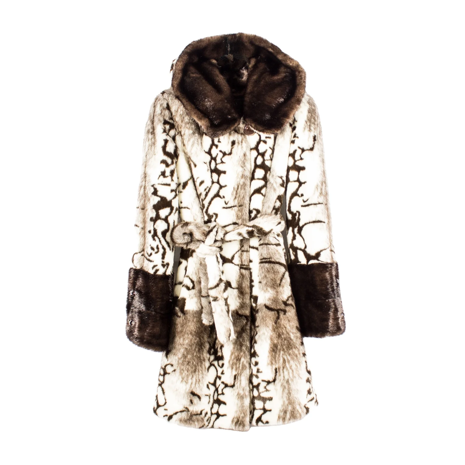 Founder Winter Women Luxurious Style Animal Fur Imitation acrylic Faux Mink Fur Long Coat