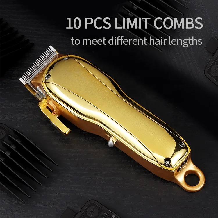 gold color cordless magic hair trimmer recharge wireless professional barber clippers  hair trimmer