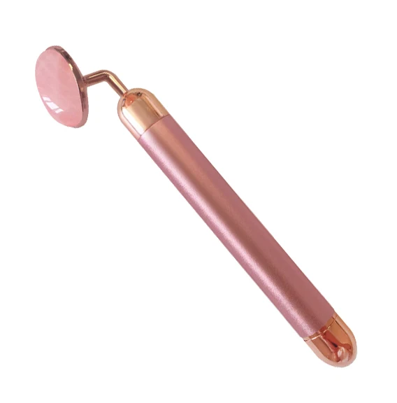 
2019 New Trends Electric Vibrating Massager Jade Roller Rose Quartz Facial Massager 