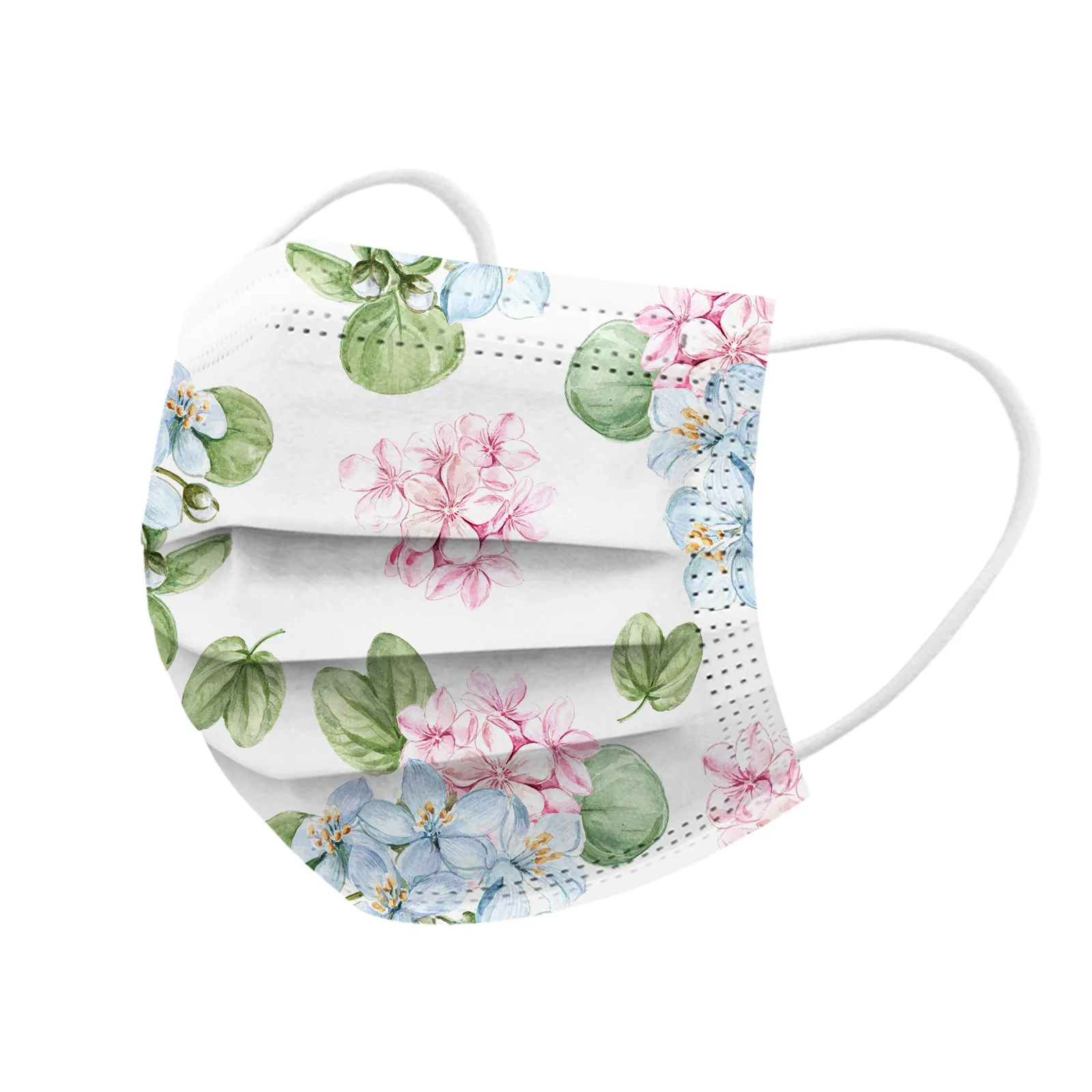 New Adult Printing Maskss Disposable Three-layer Meltblown Spring Flower Dustproof Printing Facemask