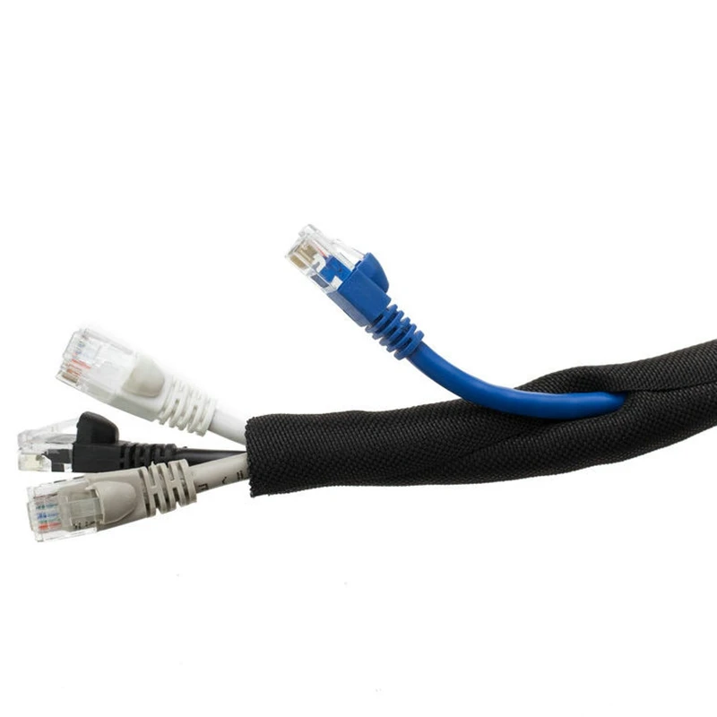 13mm Self Closing Cable Management Cord Sleeve and Organizer Cover