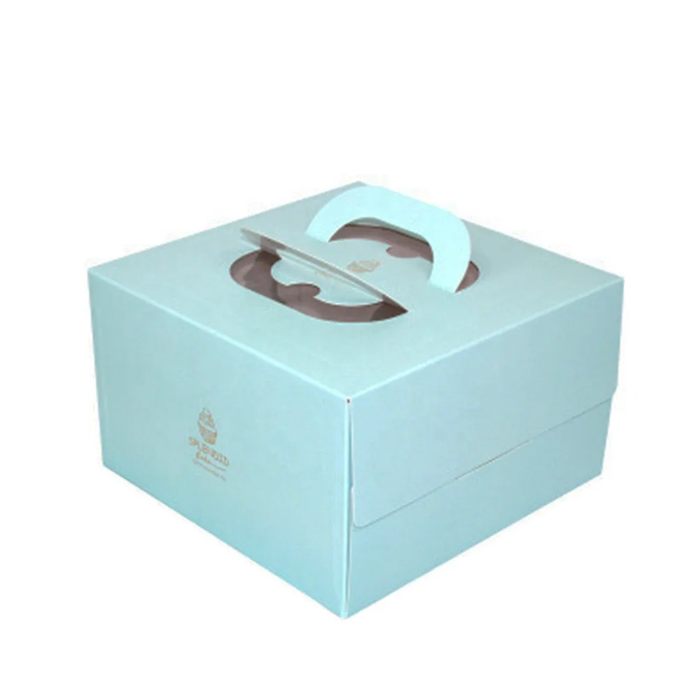 Custom Logo Beautiful Printing Paper Boxes For Cakes Cookie Cupcake bread Packaging Open window with handle