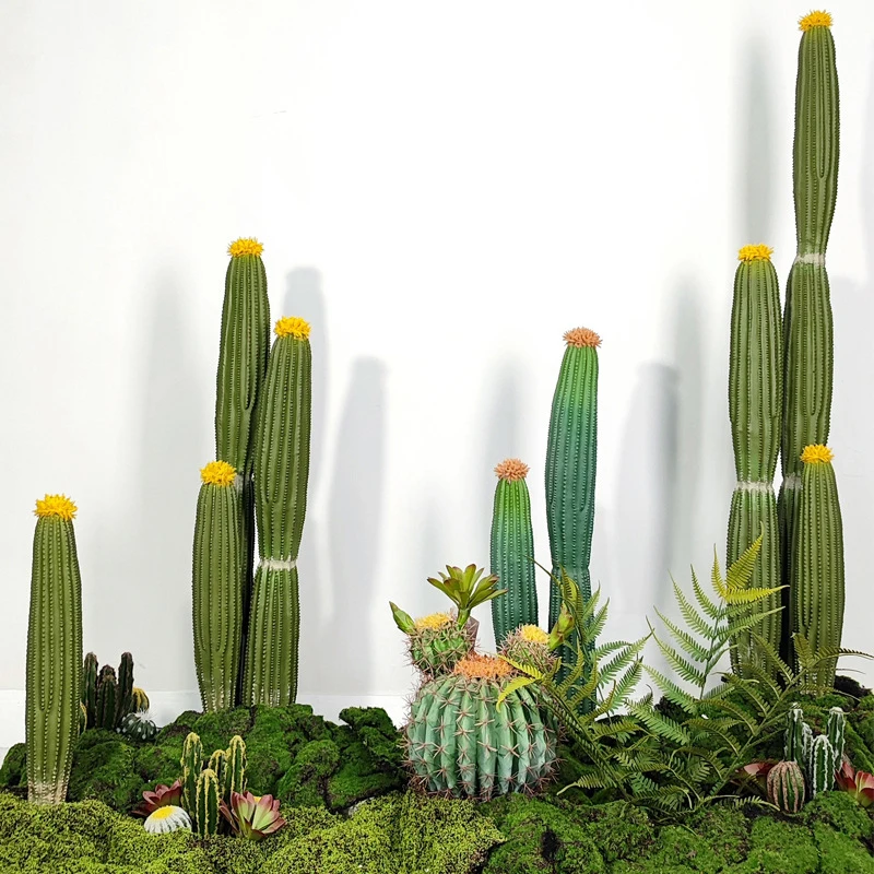 Yizhi cute evergreen plants cactus artificial desert style cactus plants bonsai tree plant home office decoration for sale