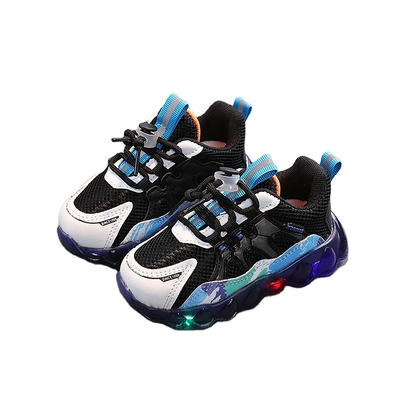New Style LED light Casual Versatile Mesh Kids Boy Girl Skate Tennis Shoes Running Sports Basketball Athletic Sneakers