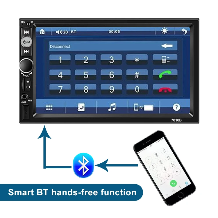 Car Stereo 7inch Double din   universal video player  7010B