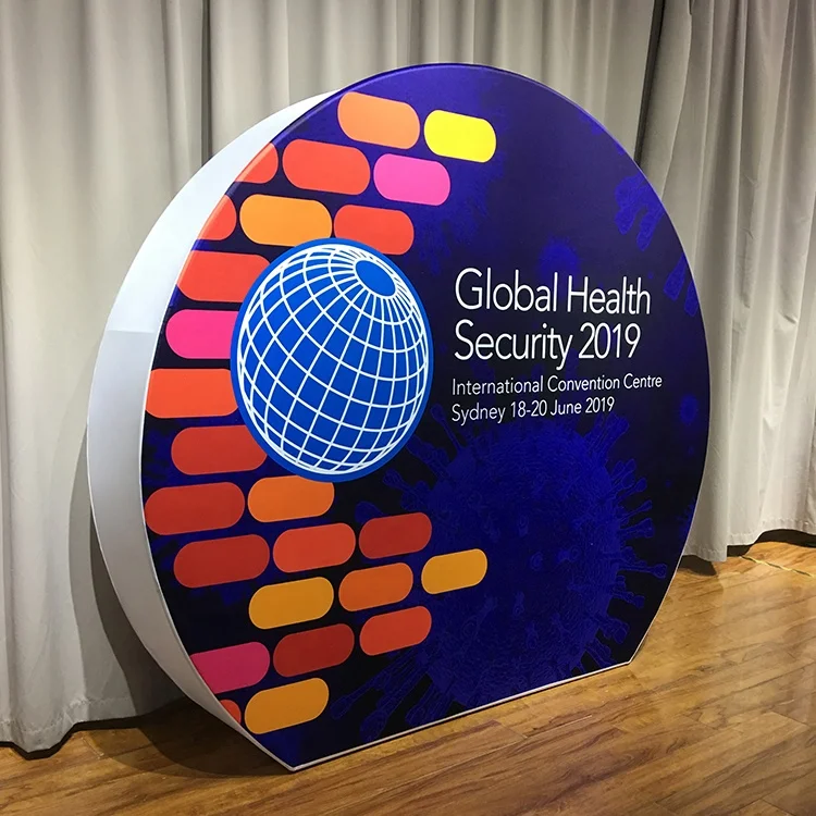 Selling Custom Design Trade Show 3D Back Walls Portable Trade Show Display Tension Fabric Wall 3D Moon Shape Backdrop
