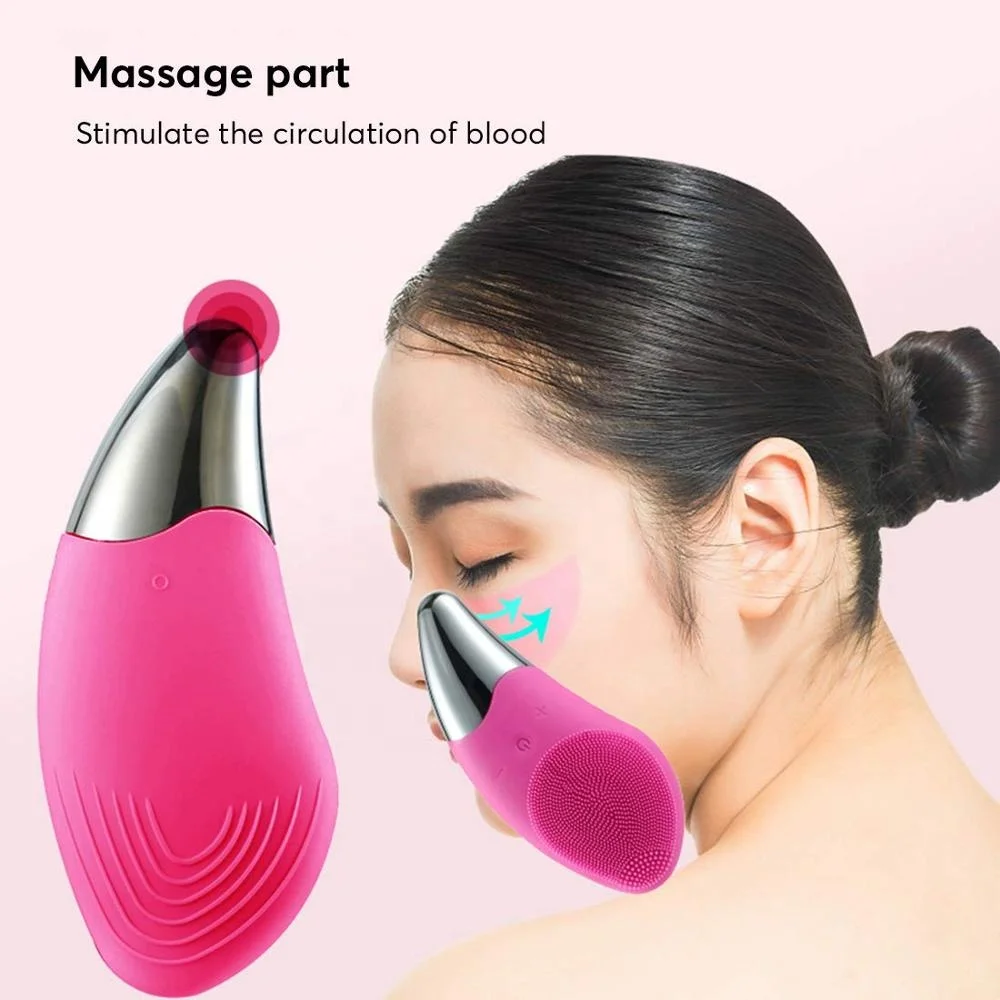 Skin Care Waterproof Vibration Electric Face Cleaning Silicone Facial Cleansing Brush