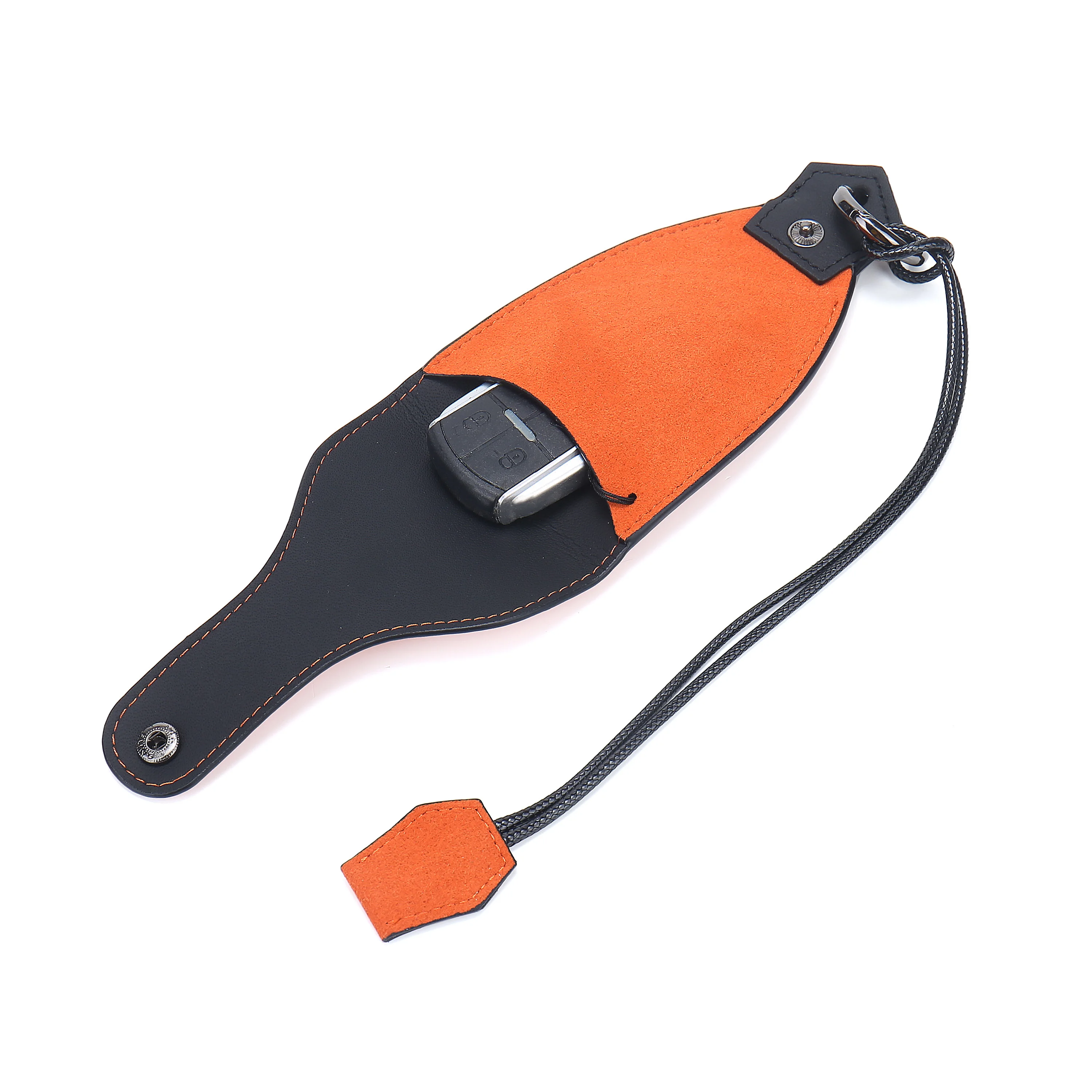 Guangzhou Rfid Matted Fabric Leather Car Folding Key Case Cover Manufacturer For Toyota Camry Car Key Cover