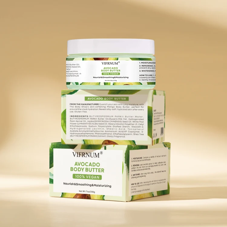 Wholesale 200g Nourishing Moisturizing Mango Avocado Whitening Body Butter  Heals Dry Skin Body Lotion Cream