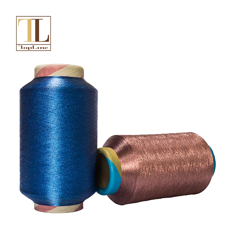 Topline 18G Wholesale Extrafine 82/18 Nylon Polyester Yarn Lurex for Knitting Shop
