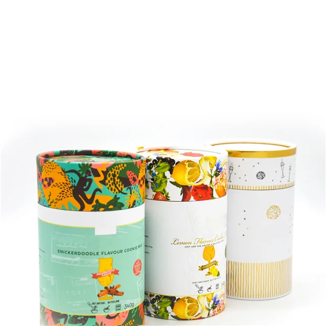 Custom food grade luxury round box cardboard paper tubes cylinder for cosmetic oil