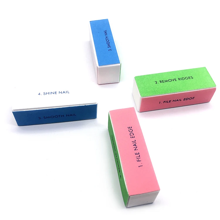  free sample 4 way colourful Prepackaged polish shine nail buffer Hand Care sanding polishing file